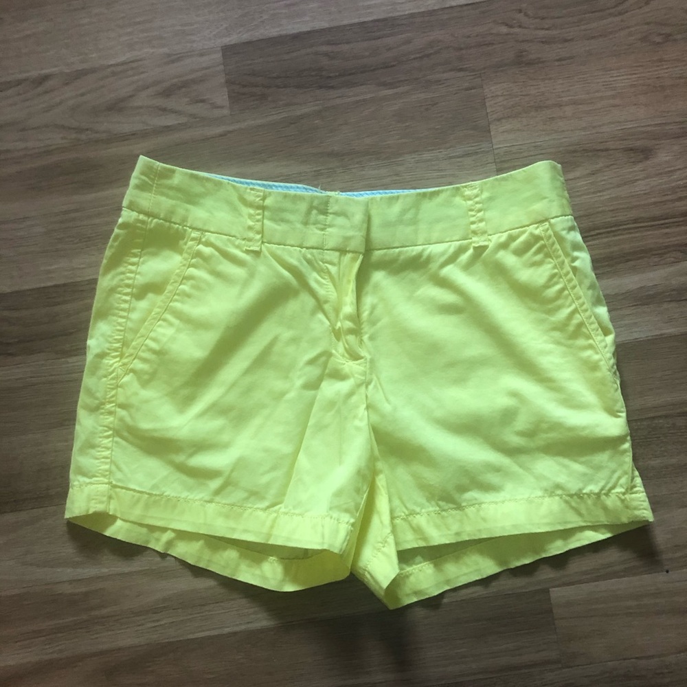 J. Crew Yellow Chino Shorts Sz 4 EUC